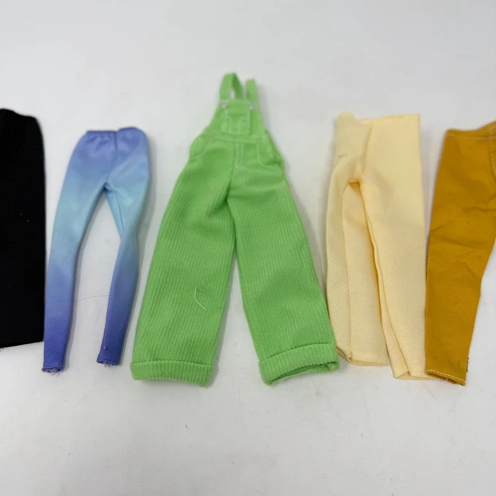 Unbranded Barbie Size Doll Pants Lot of 5 Overalls Trousers Multicolor Fashion